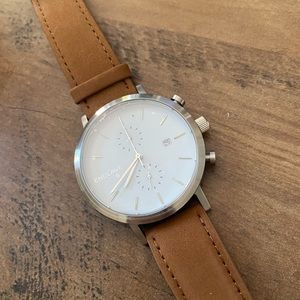 Never worn men’s enclave watch brown suede & silver - interchangeable band